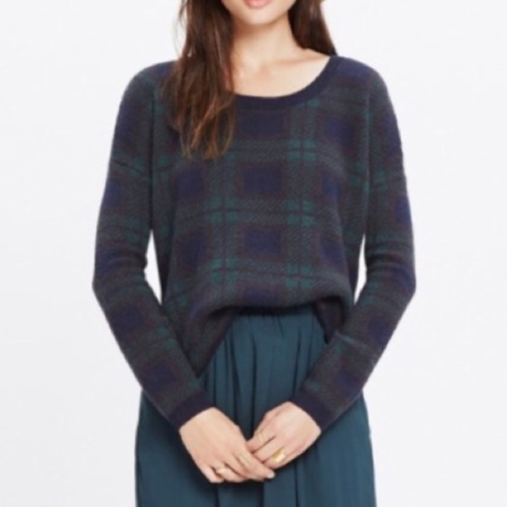 Madewell, Tartan Plaid Oversized Sweater. Small.